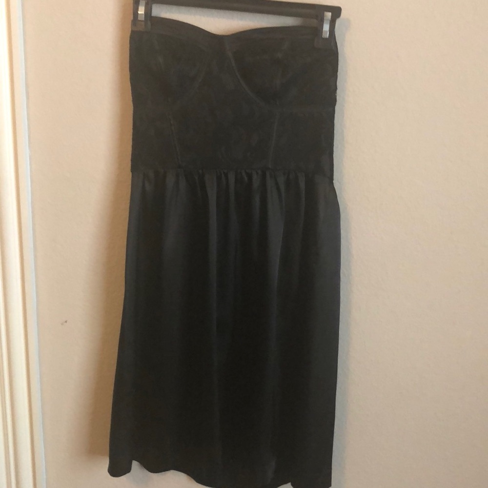 Black Lace and Silk Dress